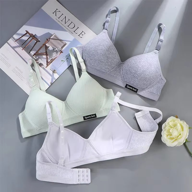 Cotton Women'S AB Cup Bra Underwear Wireless Gathering Comfortable V-Bra Women'S Upward Push Underwear