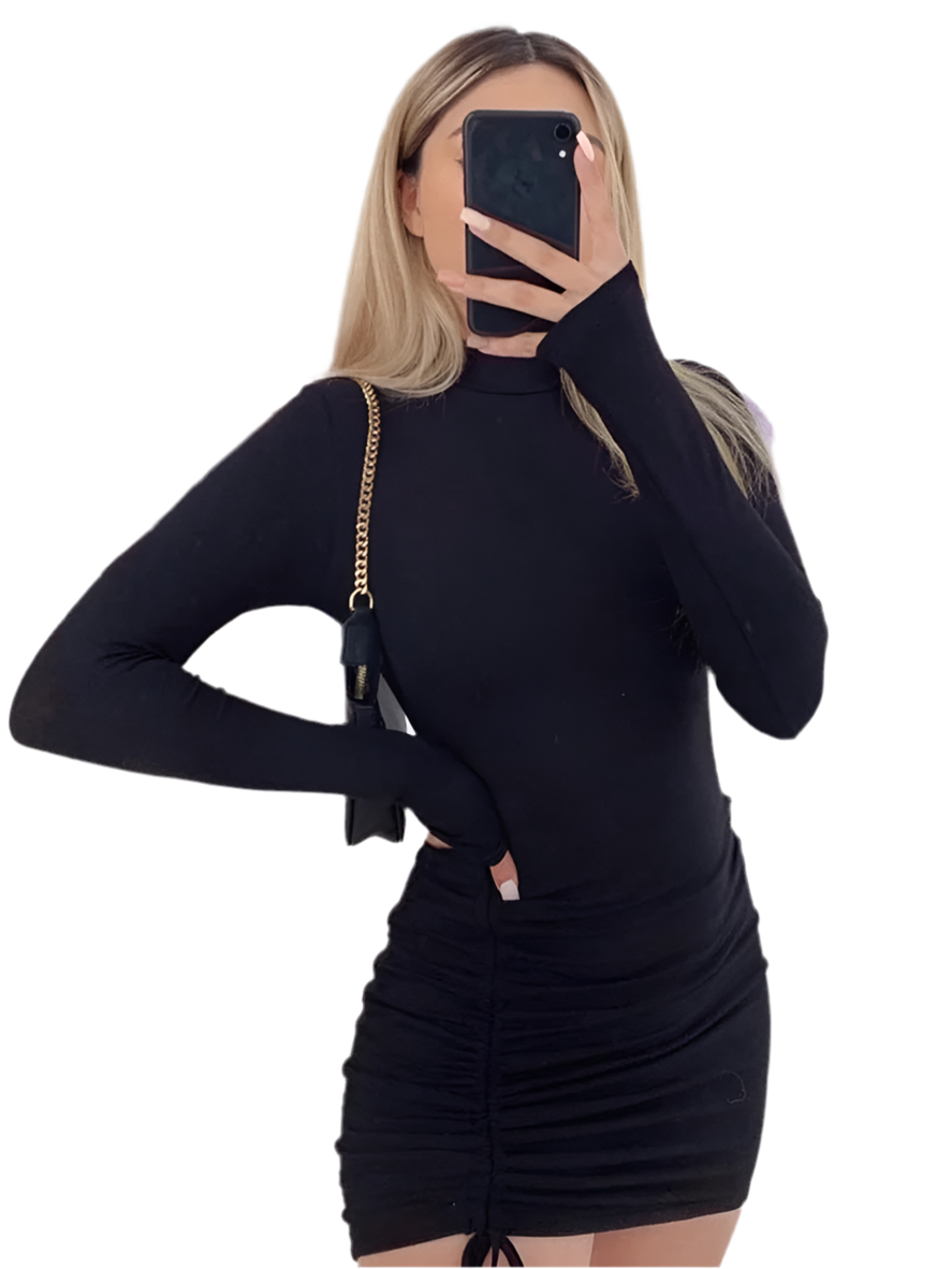 High-Neck Long Sleeve Sculpting Dr
