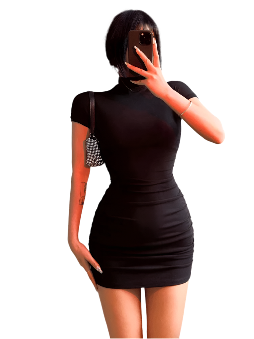 Curve-Contouring Ribbed Mini Dress