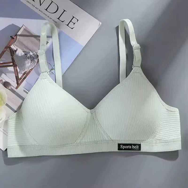 Cotton Women'S AB Cup Bra Underwear Wireless Gathering Comfortable V-Bra Women'S Upward Push Underwear