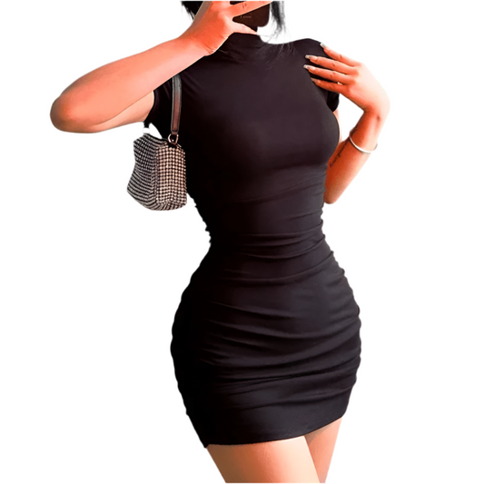 Curve-Contouring Ribbed Mini Dress