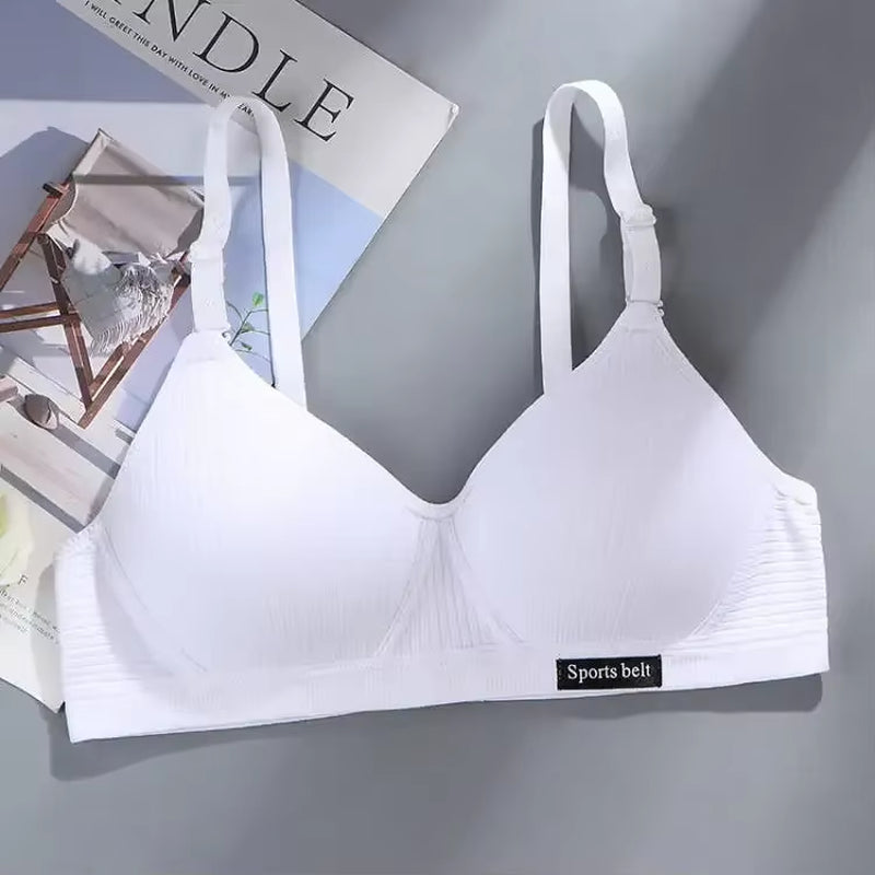 Cotton Women'S AB Cup Bra Underwear Wireless Gathering Comfortable V-Bra Women'S Upward Push Underwear