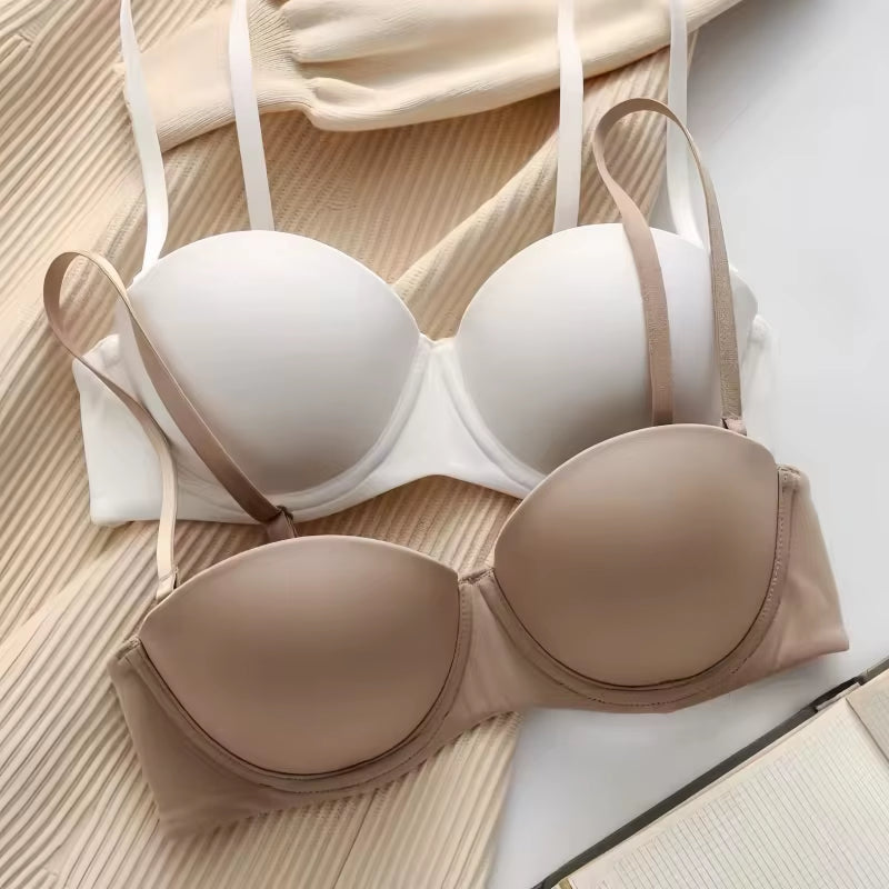 Seamless Push up Bras for Women 1/2 Cup Underwear Padded Bra Comfort Invisible Brassiere Non-Wire Fixed Cup Sexy Lingerie