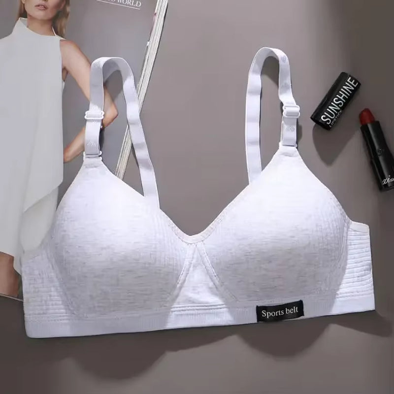 Cotton Women'S AB Cup Bra Underwear Wireless Gathering Comfortable V-Bra Women'S Upward Push Underwear